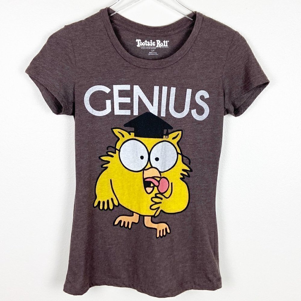 TOOTSIE ROLL | Mr. Owl Genius Tootsie Roll Pop Brown Graphic Tee Small